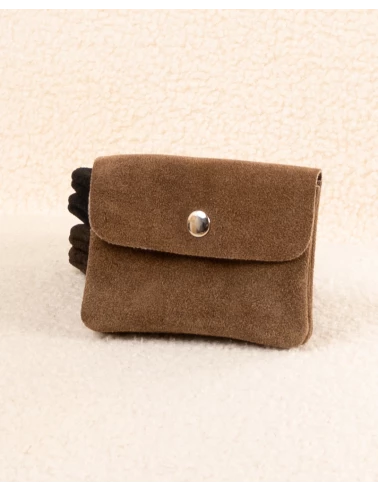 Porte cartes daim