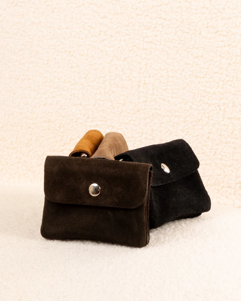 Porte cartes daim