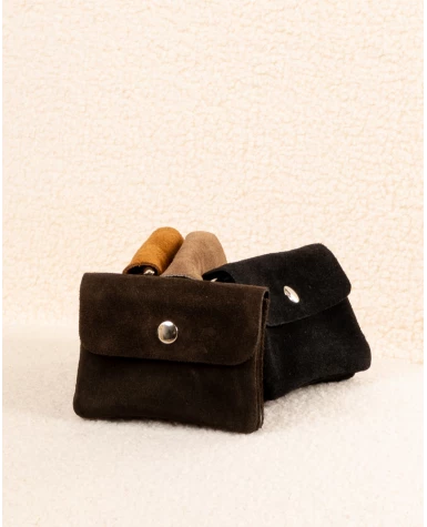 Porte cartes daim