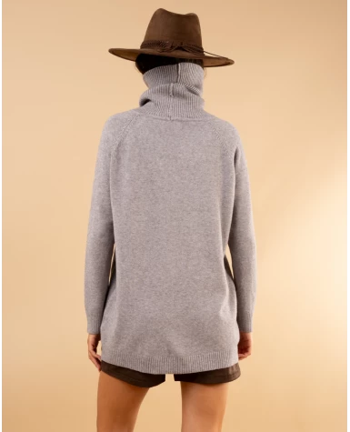 Pull large col roulé