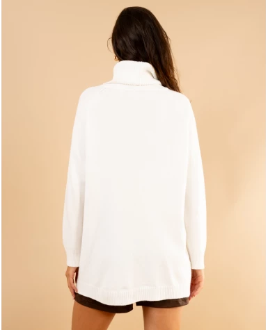 Pull large col roulé