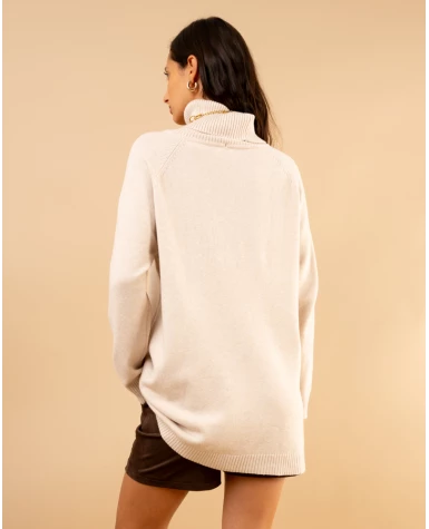 Pull large col roulé