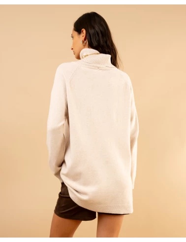 Pull large col roulé