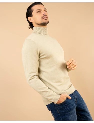 Pull col roulé