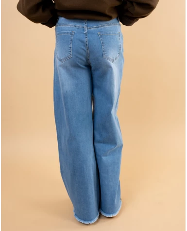 Jean large strass