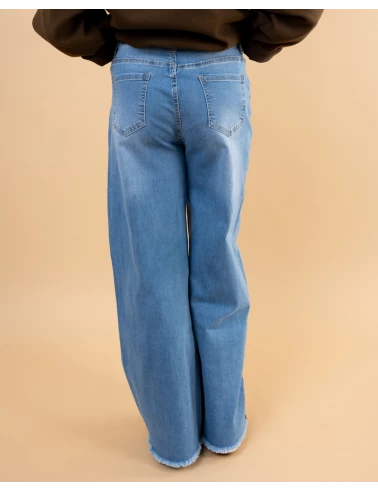 Jean large strass