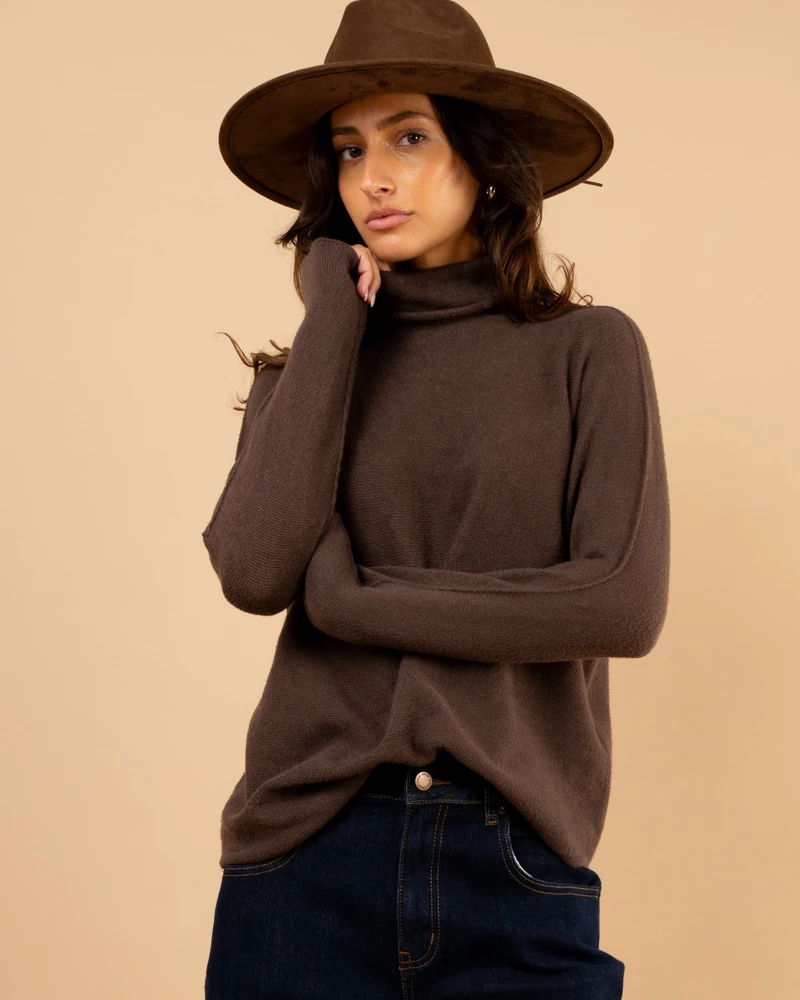 Pull col haut