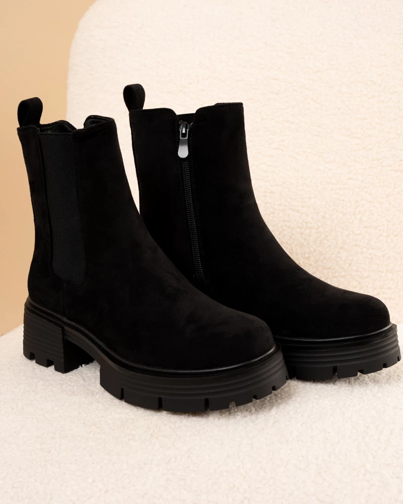 Bottines élastique suédine