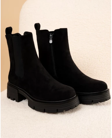 Bottines élastique suédine