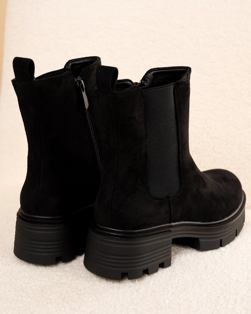 Bottines élastique suédine