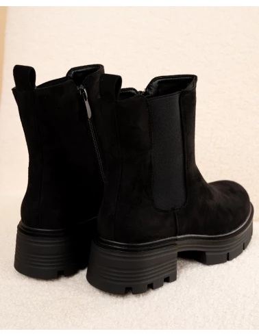 Bottines élastique suédine
