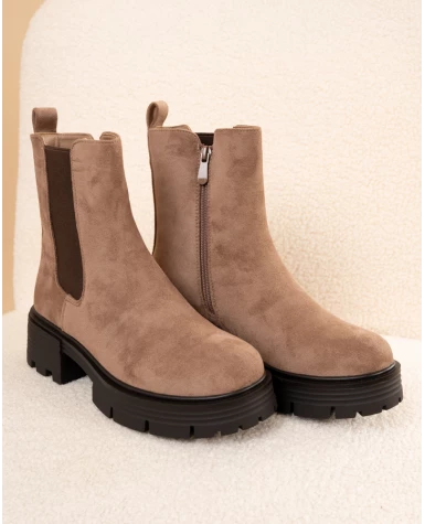 Bottines élastique suédine
