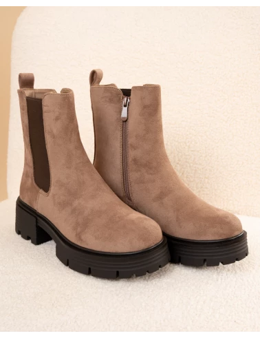 Bottines élastique suédine