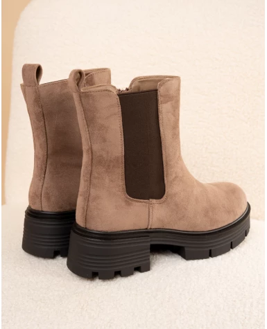 Bottines élastique suédine