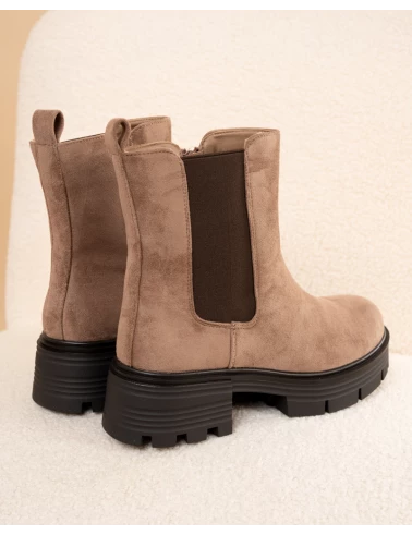 Bottines élastique suédine