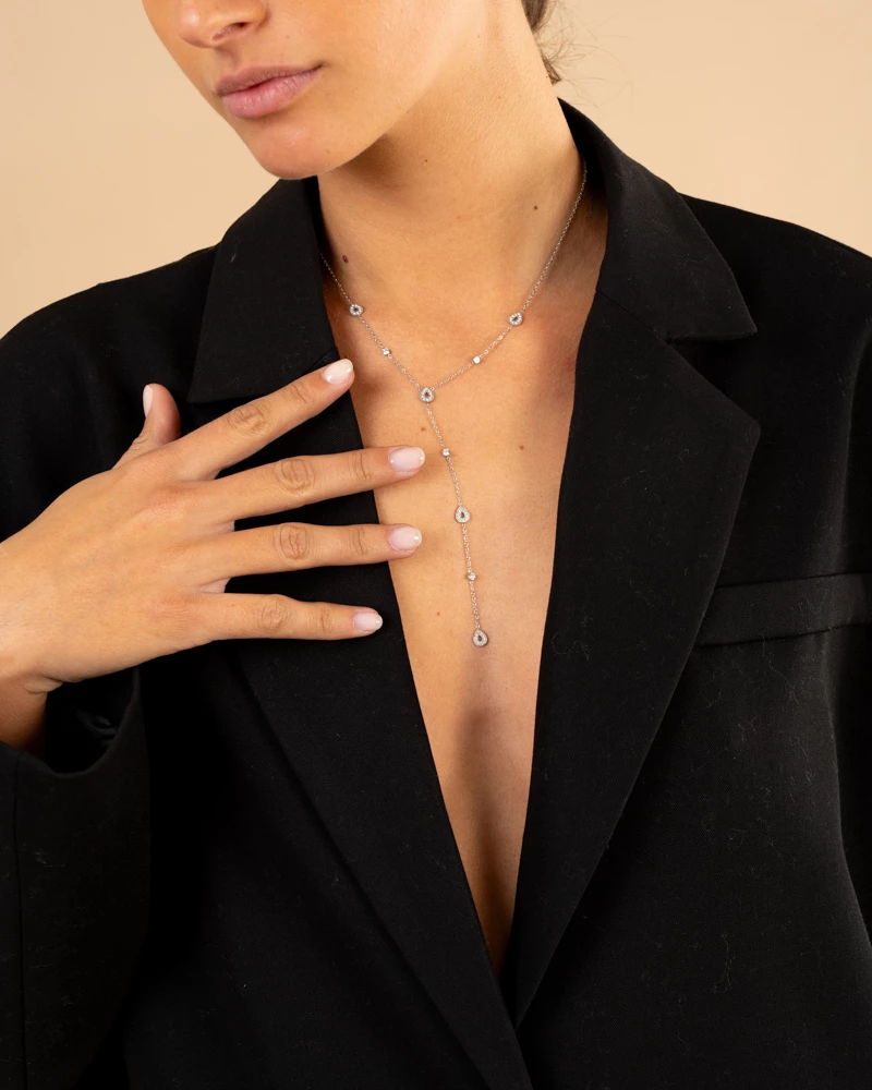 Collier Y strass