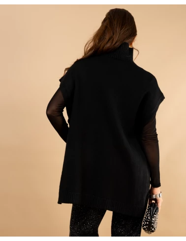 Poncho col roulé