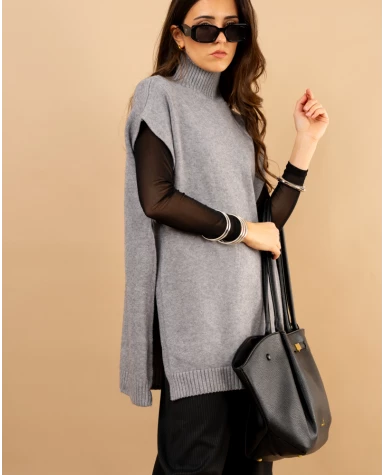 Poncho col roulé