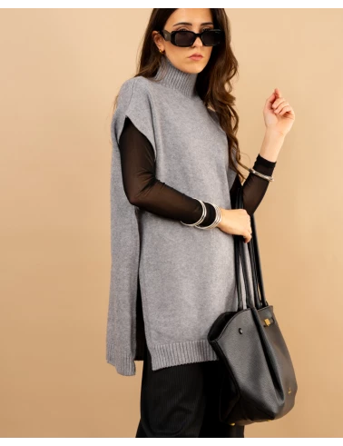 Poncho col roulé