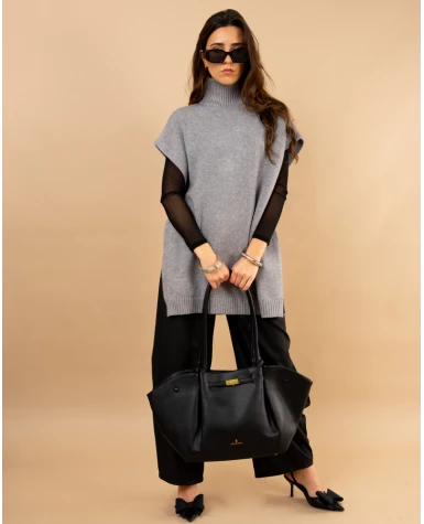 Poncho col roulé