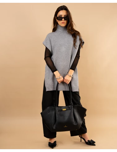 Poncho col roulé