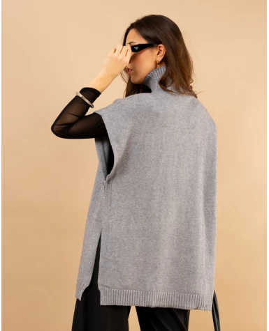 Poncho col roulé