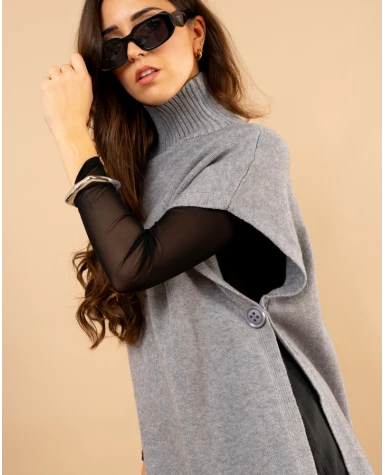 Poncho col roulé