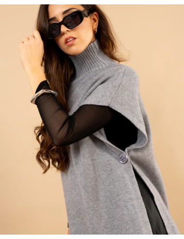 Poncho col roulé