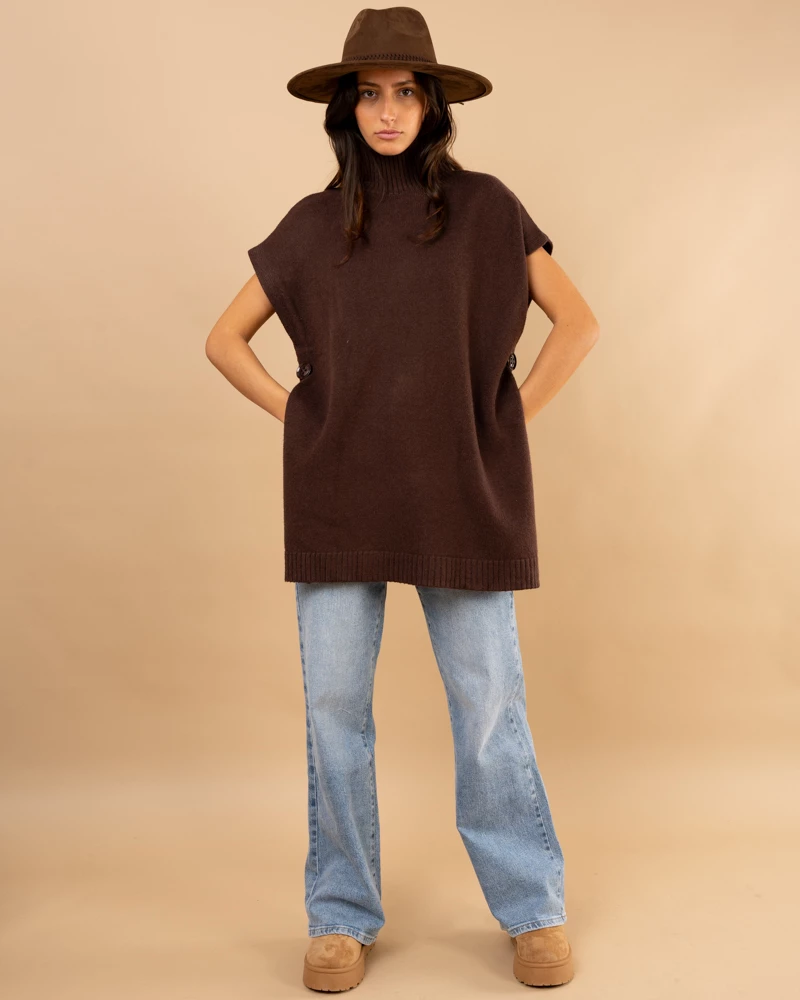 Poncho col roulé