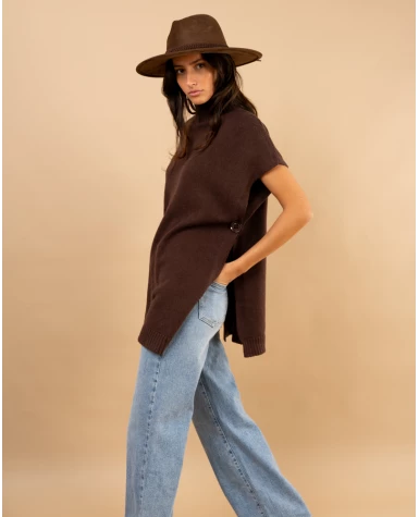Poncho col roulé
