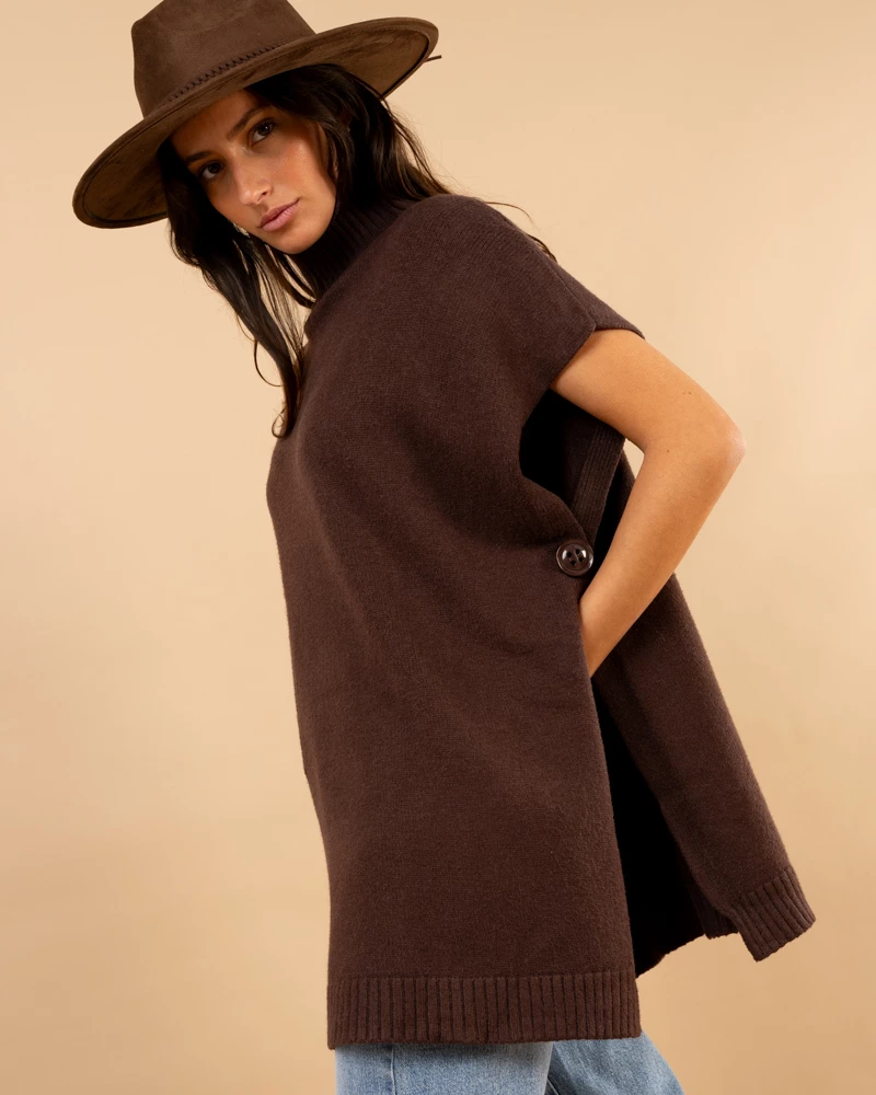 Poncho col roulé