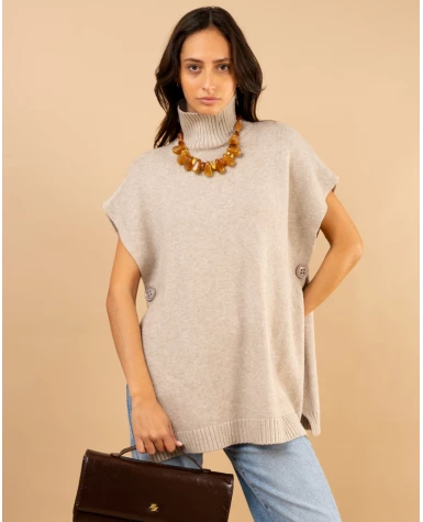 Poncho col roulé