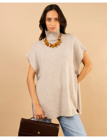 Poncho col roulé