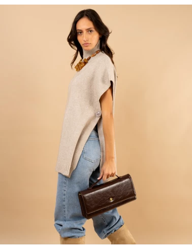 Poncho col roulé