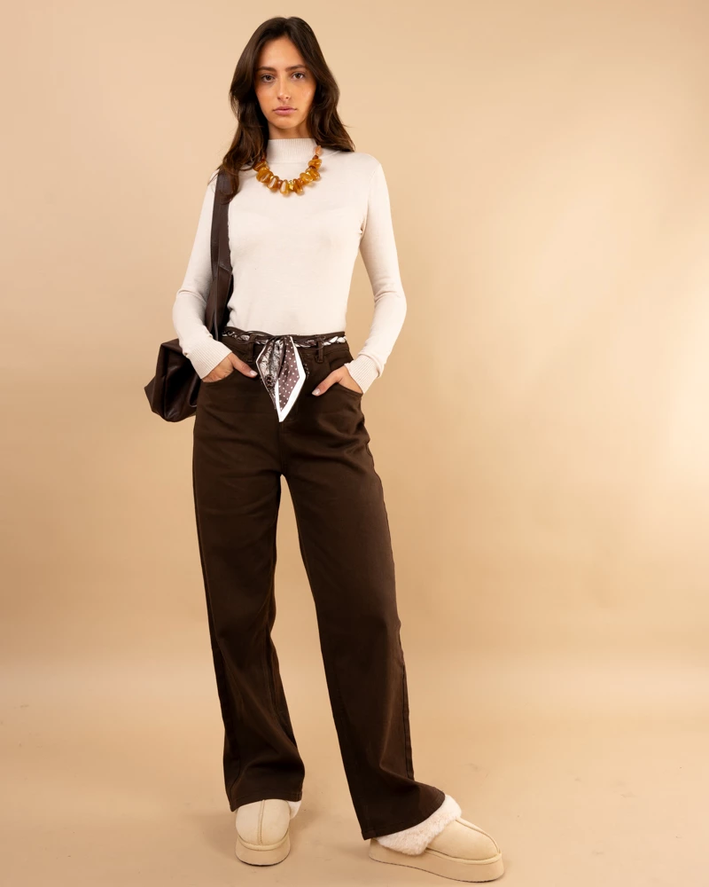 Jean choco foulard