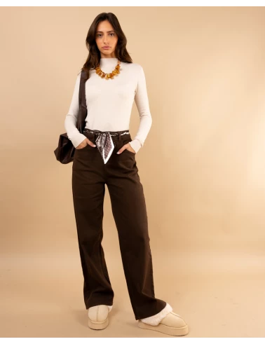Jean choco foulard