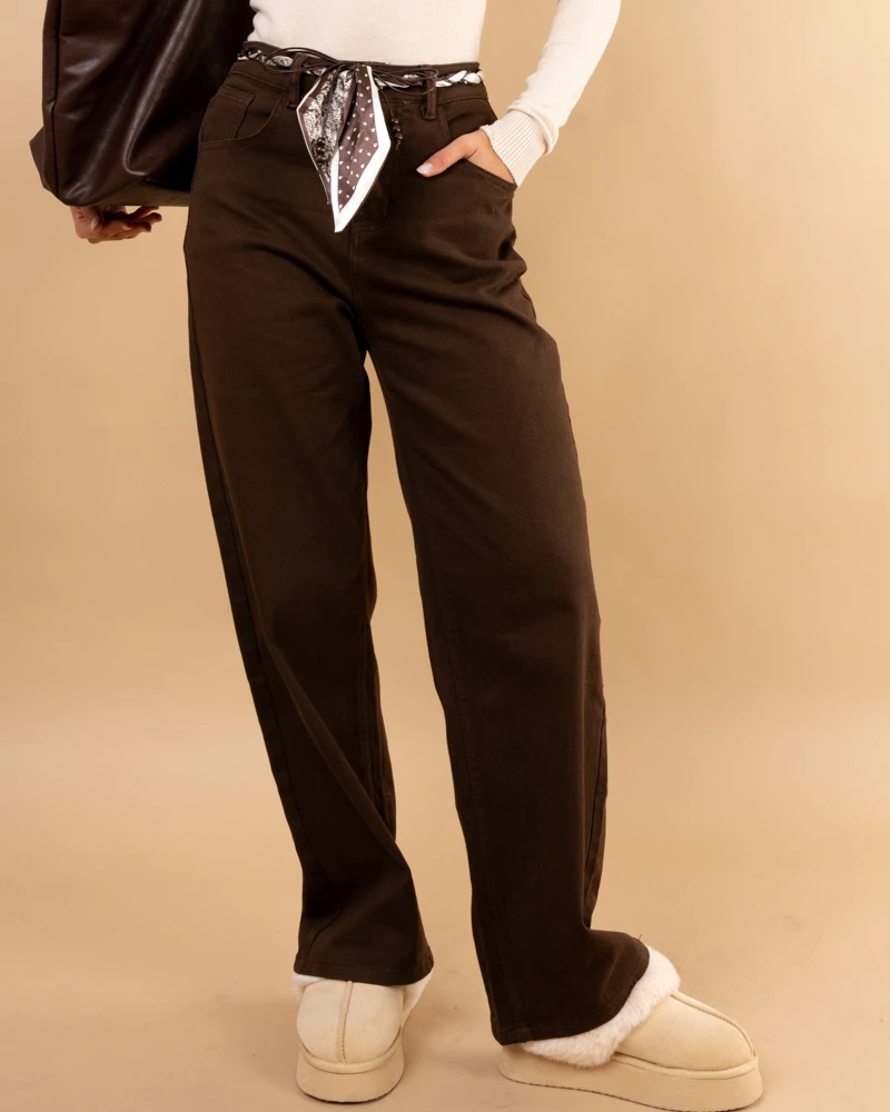 Jean choco foulard