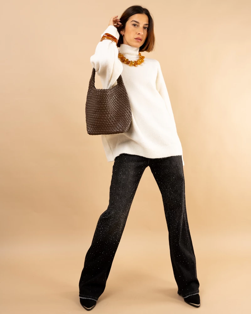 Pull col droit