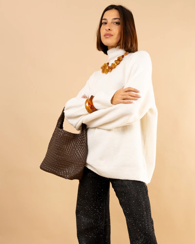 Pull col droit