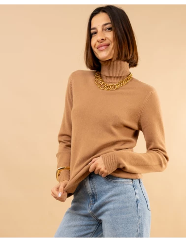 Pull col roulé