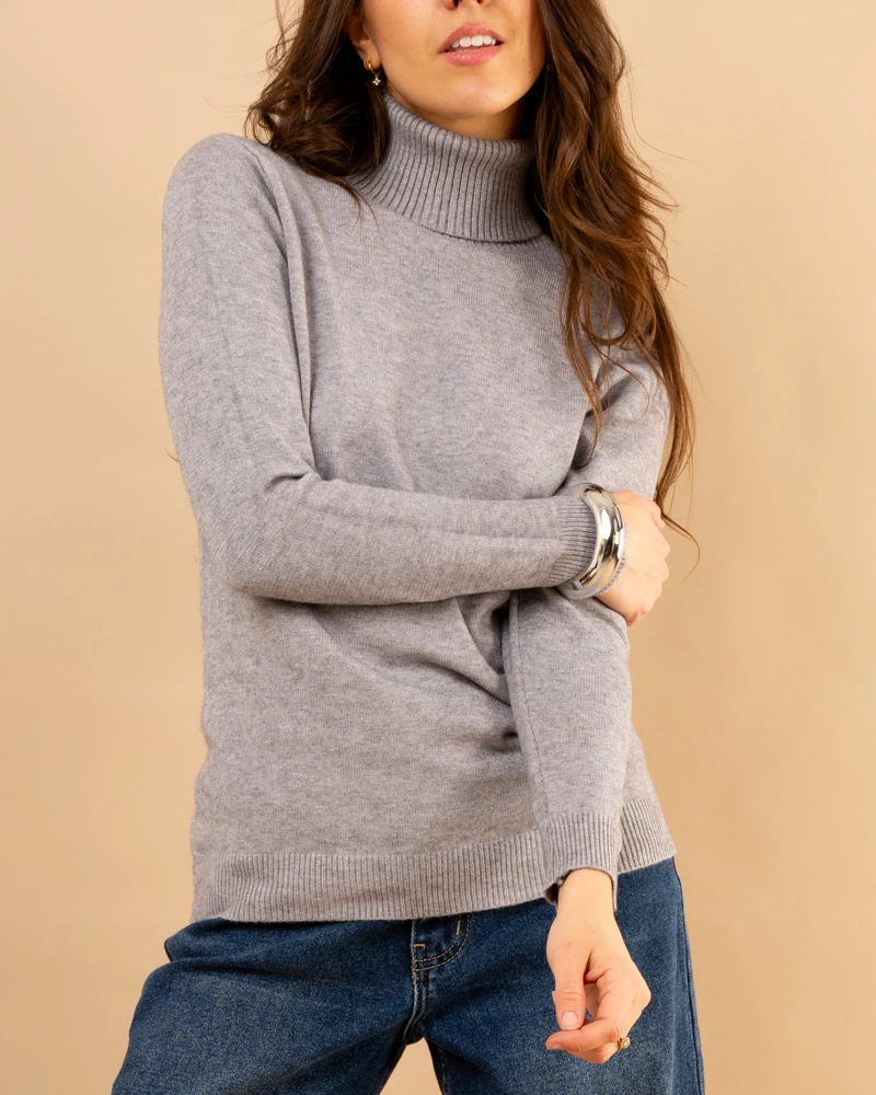 Pull col roulé