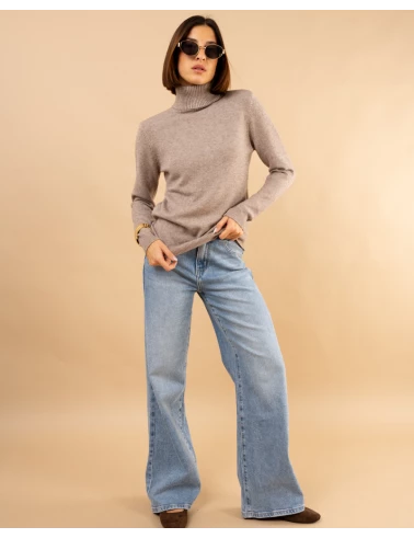 Pull col roulé