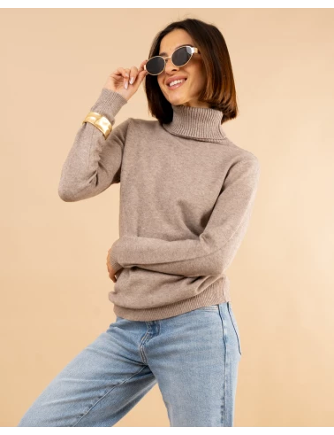 Pull col roulé