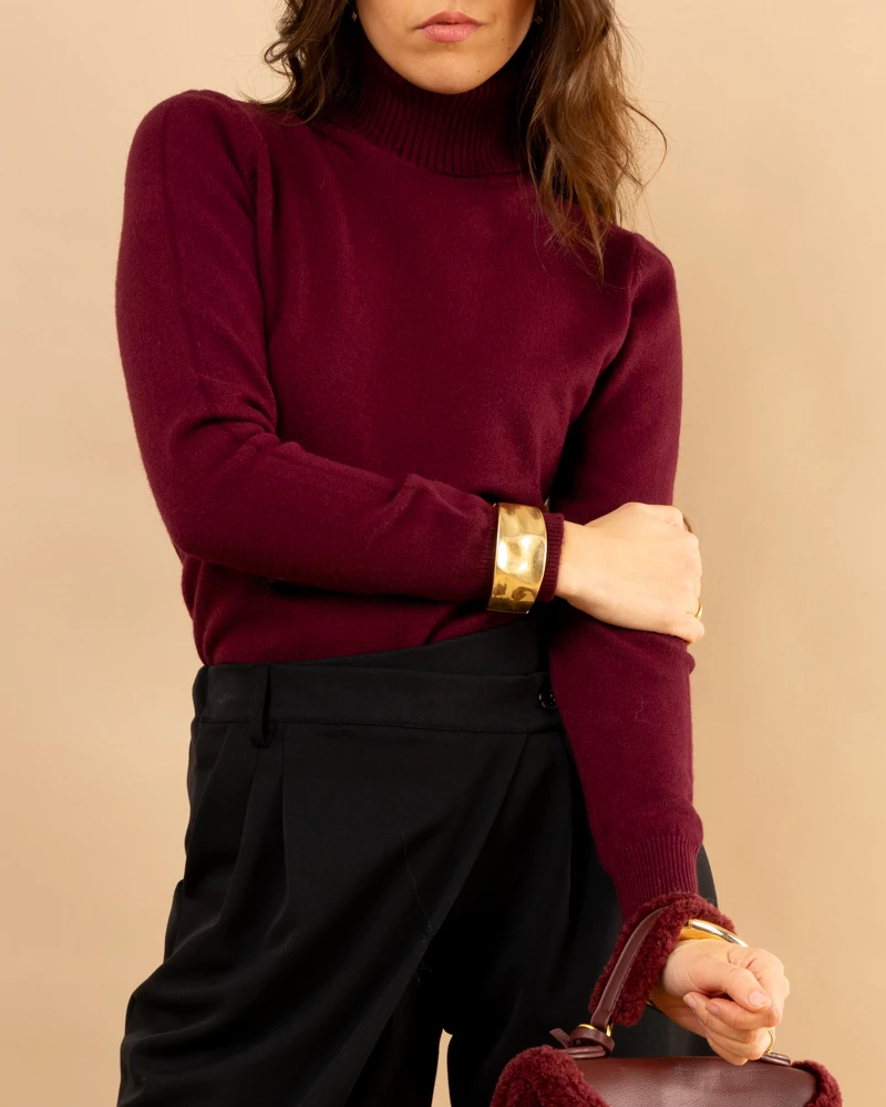 Pull col roulé