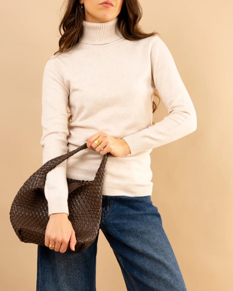 Pull col roulé