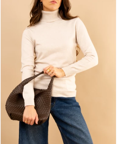 Pull col roulé