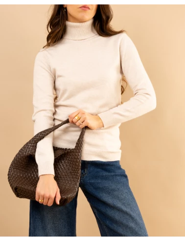 Pull col roulé