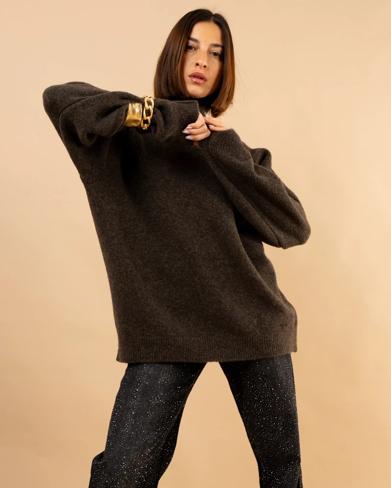 Pull col droit