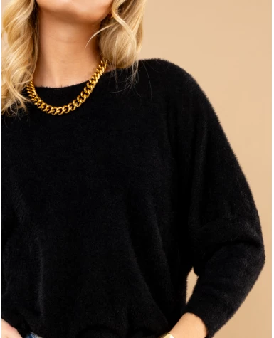 Pull col rond angora
