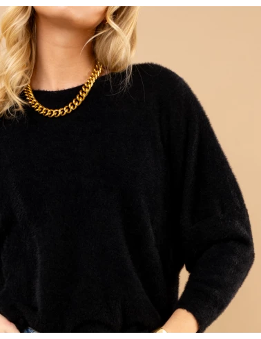 Pull col rond angora